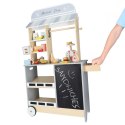 Sklep market drewniany stragan food truck z kostkarką do lodu na kółkach