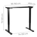 Stelaż biurka elektryczny regulacja wysokości 72-120 cm blat do 160 cm czarny ModernHome