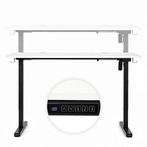 Biurko elektryczne 120x60 cm podnoszone regulacja wysokości 72-118 cm biały blat ModernHome