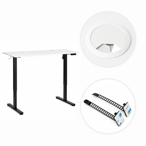 Biurko elektryczne 120x60 cm podnoszone regulacja wysokości 72-118 cm biały blat ModernHome