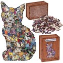 Drewniane puzzle KOT 2w1 Skarbonka wykreślana - VINTAGE A3 195ele ZA6553