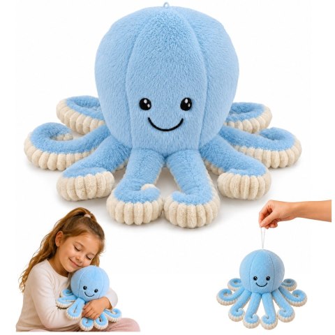 Pluszowa Ośmiornica Maskotka Przytulanka Sprężyste Macki Niebieska 30 cm