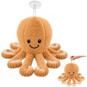 Pluszowa Ośmiornica Maskotka Przytulanka Z Przyssawką Beżowa 16 cm