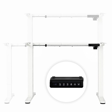 Stelaż biurka elektryczny regulacja wysokości 72-118 cm blat do 160 cm biały ModernHome
