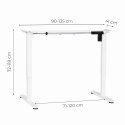 Stelaż biurka elektryczny regulacja wysokości 72-118 cm blat do 160 cm biały ModernHome