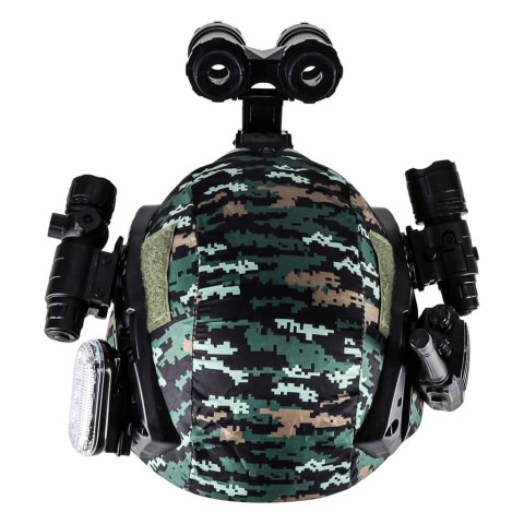 Zestaw żołnierza militarny hełm walkie talkie lornetka latarka