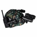 Zestaw żołnierza militarny hełm walkie talkie lornetka latarka