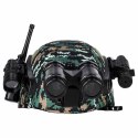 Zestaw żołnierza militarny hełm walkie talkie lornetka latarka