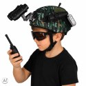 Zestaw żołnierza militarny hełm walkie talkie lornetka latarka