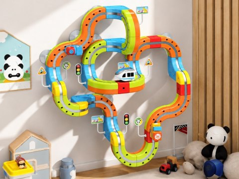KLOCKI MAGNETYCZNE Tor magnetyczny dla pociągów - 178ele kolejka DIY ZA6331