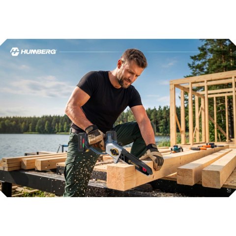 Piła łańcuchowa akumulatorowa 4,0Ah PRO gałęziówka 10" 8" pilarka Humberg HM-437