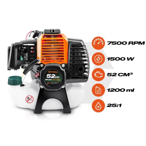 Silnik do kosy spalinowej podkaszarki 52 cc 7500 RPM Humberg HM-615