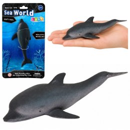 Gumowa Figurka Delfin Morski Miękka Realistyczna TPR Ciemnoszary 17,5 cm