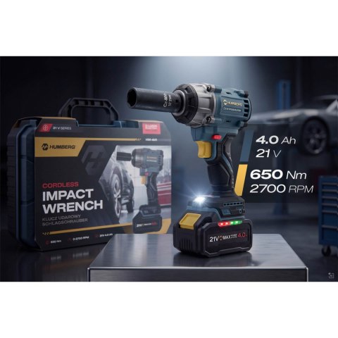 Klucz udarowy akumulatorowy 21V 650Nm Humberg HM-441