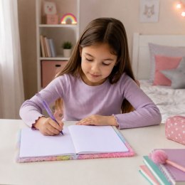 Pluszowy Miękki Notes Pamiętnik Z Kotkiem Kłódka Kluczyki Czyste Kartki