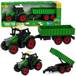 Traktor Farmerski z Przyczepą Rolniczą Napęd Frykcyjny Światła Dźwięk 35cm
