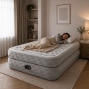 Duży materac dmuchany dwuosobowy 203x152x51 cm z wbudowaną pompką elektryczną łóżko INTEX 64490