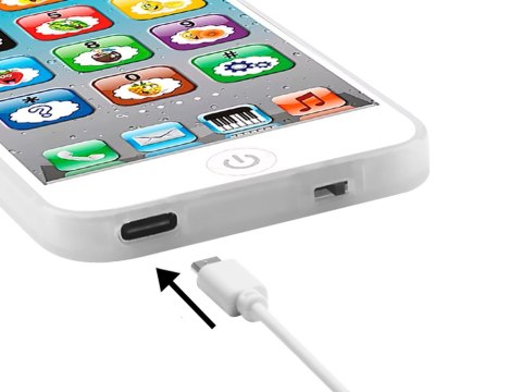 Interaktywny Telefon Smartfon dla Dzieci 8 Trybów Światło Dźwięk USB ZA6421
