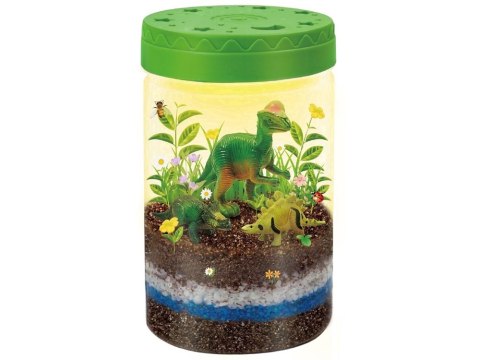 Oświetlony OGRÓD DINOZAURÓW 3w1 terrarium, lampka, uprawa roślin DIY ZA6567