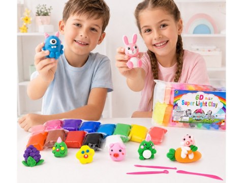 Piankolina Lekka Masa Plastyczna 24 Kolory Narzędzia do Lepienia ZA6288