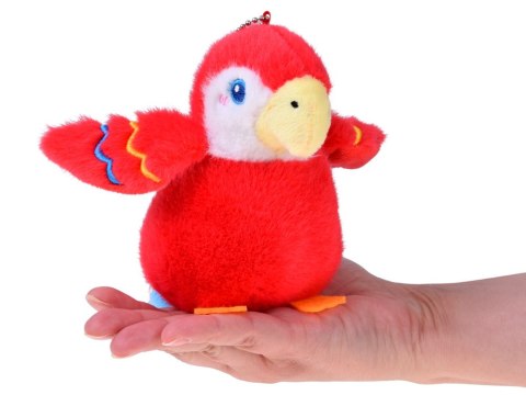 Pluszowa Papuga Rubinowy Rico z Piszczałką Zawieszka 13 cm ZA6426