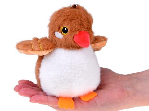 Pluszowy Ptaszek Brązowy Kazik z Piszczałką Zawieszka 13 cm ZA6426