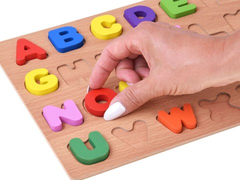 Puzzle drewniane ALFABET LITERKI układanka edukacyjna - 26 ele ZA6575