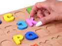 Puzzle drewniane ALFABET LITERKI układanka edukacyjna - 26 ele ZA6575
