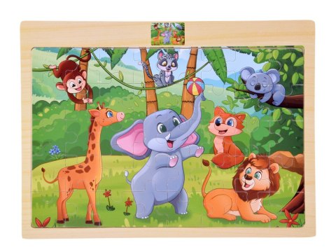 Puzzle drewniane DZIKIE ZWIERZĘTA układanka 40 ele ZA6571