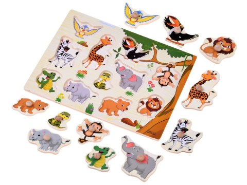 Puzzle drewniane DŻUNGLA układanka z uchwytami - 11 elementów ZA6417