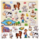 Puzzle drewniane FARMA układanka z uchwytami - 10 elementów ZA6416