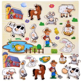 Puzzle drewniane FARMA układanka z uchwytami - 10 elementów ZA6416