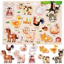Puzzle drewniane FARMA układanka z uchwytami i ang słówkami - 10 ele ZA6418
