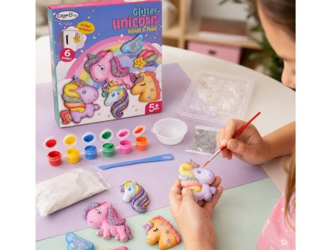 Zestaw do robienia magnesów JEDNOROŻCE brokatowe DIY magnesy ZA6406
