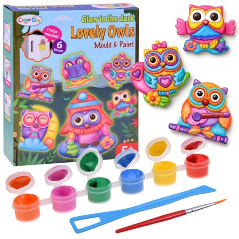 Zestaw do robienia magnesów SOWY świecące w ciemności DIY magnesy ZA6406