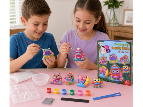 Zestaw do robienia magnesów SOWY świecące w ciemności DIY magnesy ZA6406