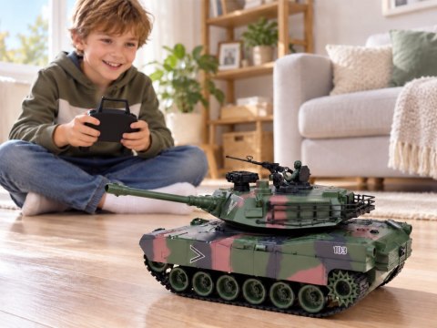 Czołg Zdalnie Sterowany RC Abrams M1A1 Dym Dźwięk Światło 45cm RC0770