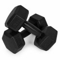 Hantle sześciokątne zestaw 2x2 kg ciężarki do ćwiczeń obciążniki fitness czarne MOVEPRO
