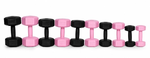 Hantle sześciokątne zestaw 2x2 kg ciężarki do ćwiczeń obciążniki fitness czarne MOVEPRO