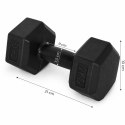 Hantle sześciokątne zestaw 2x2 kg ciężarki do ćwiczeń obciążniki fitness czarne MOVEPRO