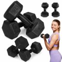 Hantle sześciokątne zestaw 2x3 kg ciężarki do ćwiczeń obciążniki fitness czarne MOVEPRO