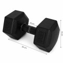 Hantle sześciokątne zestaw 2x5 kg ciężarki do ćwiczeń obciążniki fitness czarne MOVEPRO