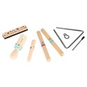 Instrumenty drewniane muzyczne dla dzieci trójkąt pałeczki harmonijka ustna tarka