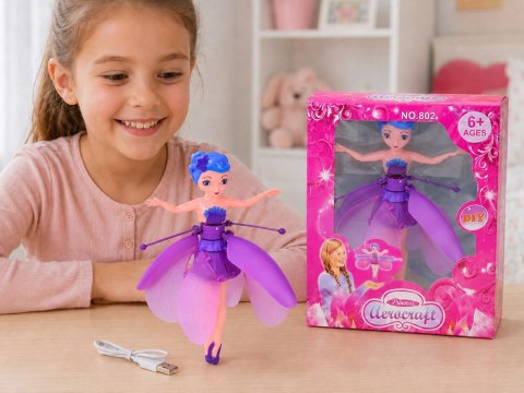 Latająca Wróżka Interaktywna Lalka Czujnik Dłoni Światło 19 cm ZA6598