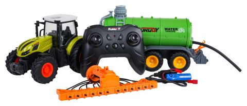 Traktor z Zielonym Beczkowozem R/C 1:24