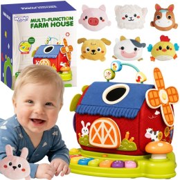 WOOPIE BABY Interaktywny Domek Farma Sorter Pianinko + 7 Pluszaków Edukacyjny