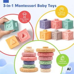 WOOPIE BABY Miękkie Klocki Sensoryczne Gryzaki 23 el.