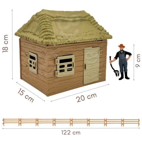 WOOPIE Zestaw Farma ze Zwierzętami Domek Figurki 37 el. Mały Farmer