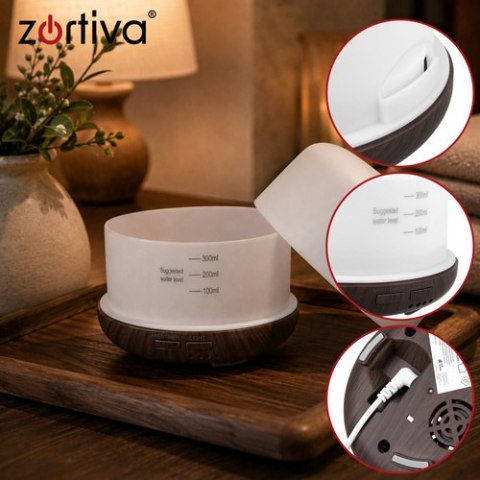 Dyfuzor zapachowy- nawilżacz LED z pilotem Zortiva