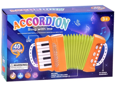 Akordeon interaktywny dla dzieci - 40 melodii + regulacja głośności IN0197